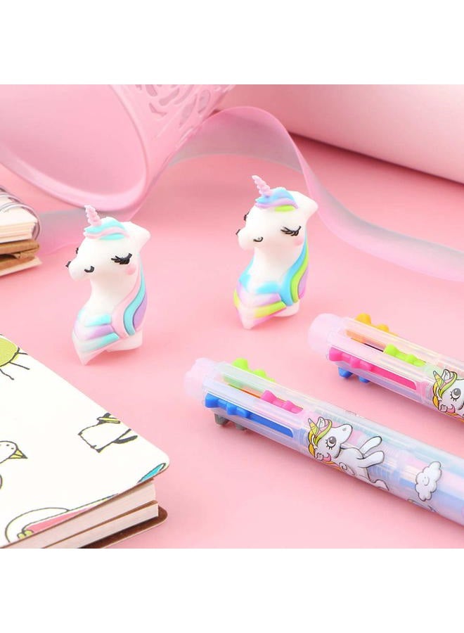 Tbestmax 12 Multicolor Ballpoint Pen Retractable Gel Pen Unicorn Shuttle Pens Liquid Ink Pens Set Pen Supplies Office Gifts 6-Color-In-1 - Image 3