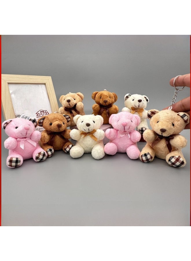 Loquat Bow Tie Teddy Bear Plush Toy Small Doll Pendant Wedding Throw Small Gift Claw Machine Doll Wholesale-Color:Bug Sitting Bear Dark Brown + Iron Ring-Height:Boutique - Image 2