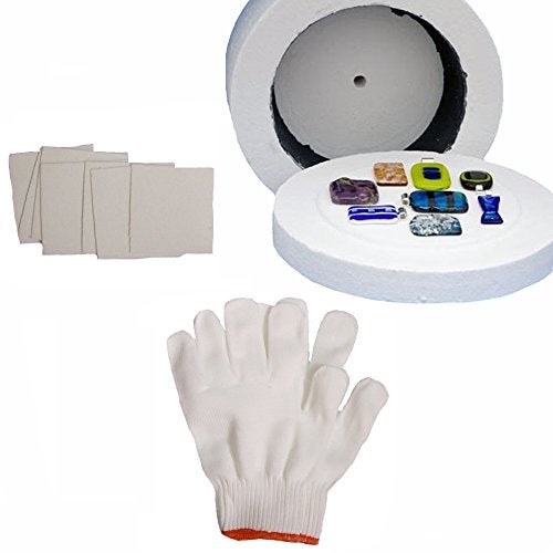 Love Charm 1 Large Microwave Kiln 1 Pair of White Cotton Gloves and 10 Sheets of Kiln Papers - Image 1