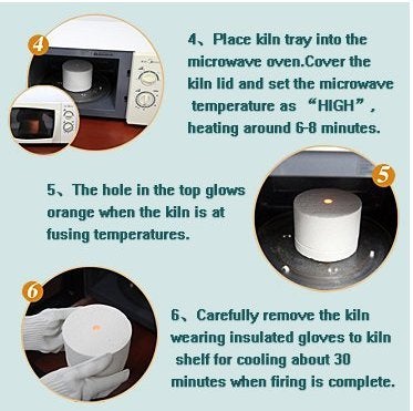Love Charm 1 Large Microwave Kiln 1 Pair of White Cotton Gloves and 10 Sheets of Kiln Papers - Image 5