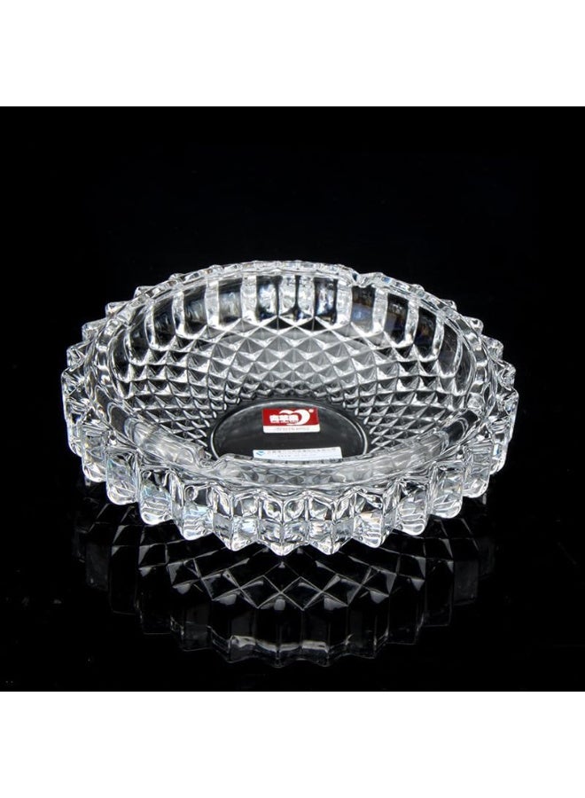 أوركيد منفضة سجائر زجاجية متينة من أوركيد، منفضة سجائر من الكريستال الشفاف للبار والمنزل، صينية سطح مكتب للمكتب والاستخدام الخارجي، حامل رماد سجائر مقاوم للحرارة، ملحق تدخين سهل التنظيف - Image 1