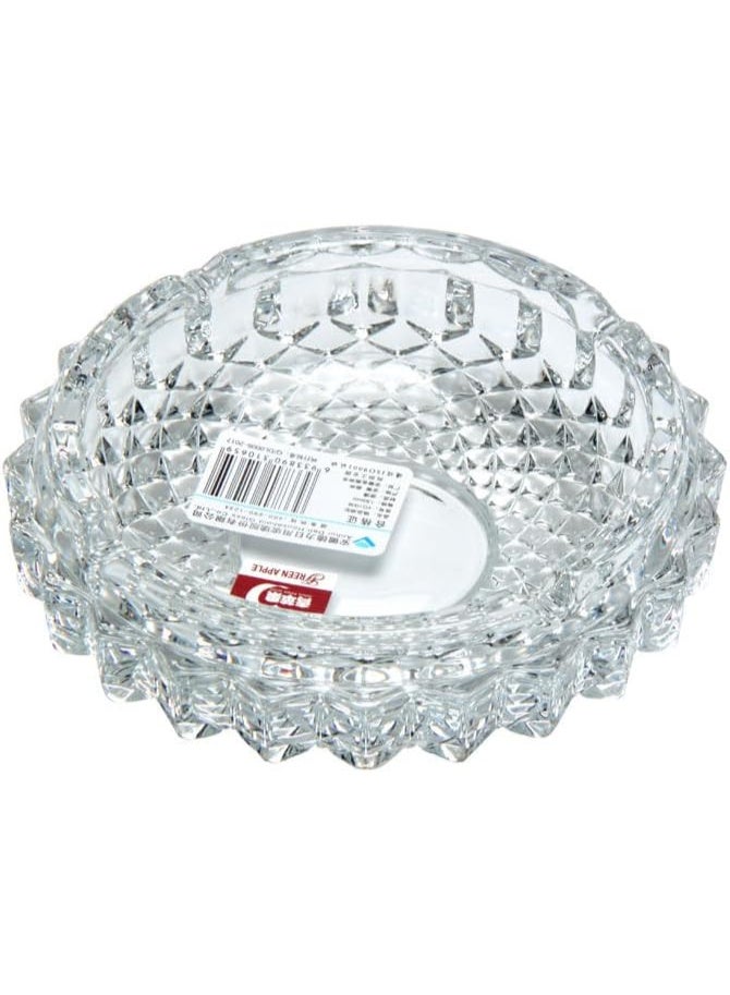 أوركيد منفضة سجائر زجاجية متينة من أوركيد، منفضة سجائر من الكريستال الشفاف للبار والمنزل، صينية سطح مكتب للمكتب والاستخدام الخارجي، حامل رماد سجائر مقاوم للحرارة، ملحق تدخين سهل التنظيف - Image 4