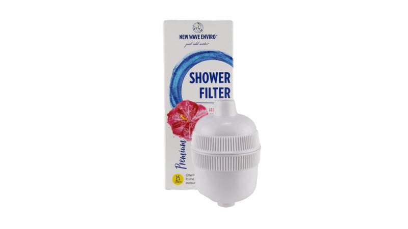 New Wave Enviro Shower Filter System with Chlorine Removal, Included Aromatherapy Ring for Relaxation, 1 Year Filter Life, Easy Installation, White Finish - Image 1