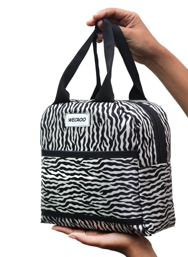 WECROO Insulated Lunch Box Bag for Kids Storage Bag for Office, School & College Portable and Reusable for Women Girls (Black Zebra Print) - Image 4