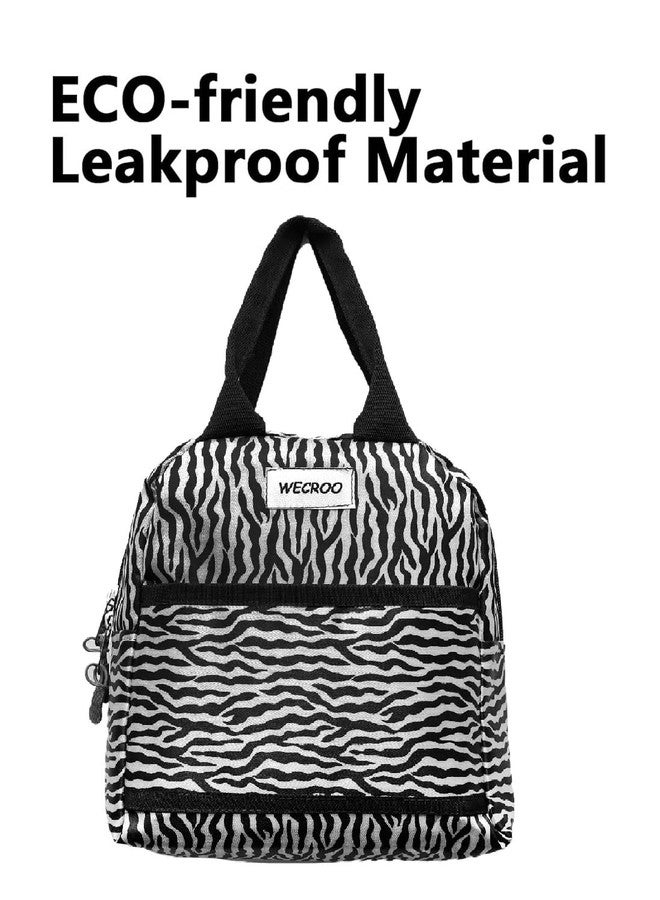 WECROO Insulated Lunch Box Bag for Kids Storage Bag for Office, School & College Portable and Reusable for Women Girls (Black Zebra Print) - Image 5