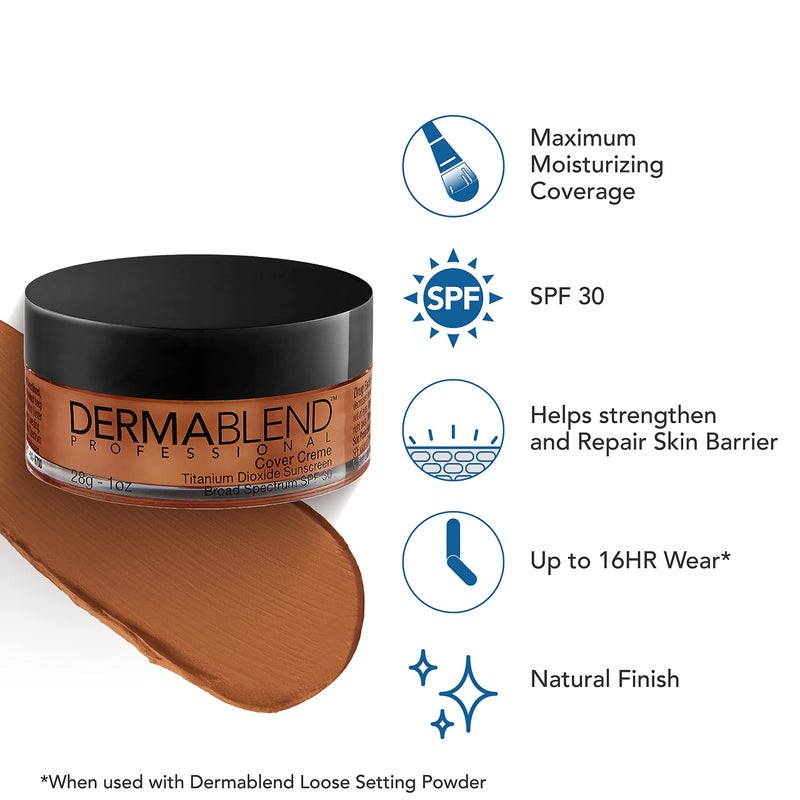 Dermablend Cover Creme High Coverage Foundation with SPF 30, 65W Golden Bronze, 1 Oz. - Image 3