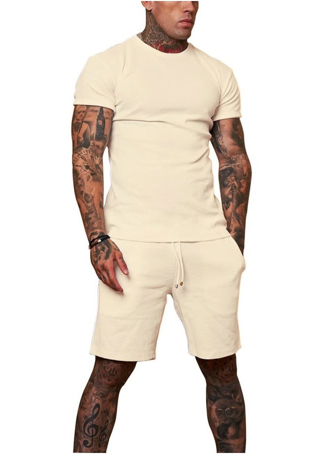 Redqenting - Mens 8" Casual Sweat Shorts with Pockets,Drawstring Athletic Shorts Waffle Lounge Summer Shorts (Size28~40) - Image 1