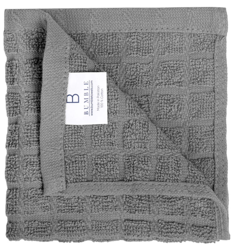 Bumble Towels Bumble Dish Cloths (8 Pack) | 12" x 12" | 100% Cotton Kitchen Towels | 405 GSM | Soft, Highly Absorbent & Durable Dish Towels for Kitchen | Gray - Image 3
