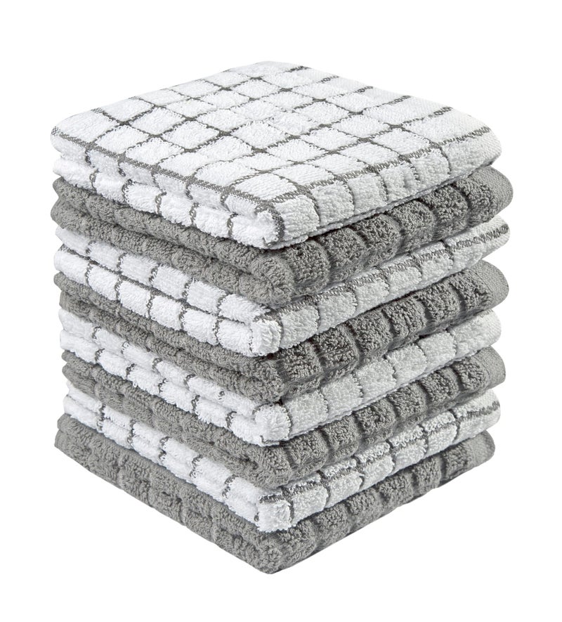 Bumble Towels Bumble Dish Cloths (8 Pack) | 12" x 12" | 100% Cotton Kitchen Towels | 405 GSM | Soft, Highly Absorbent & Durable Dish Towels for Kitchen | Gray - Image 1