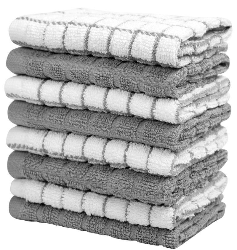 Bumble Towels Bumble Dish Cloths (8 Pack) | 12" x 12" | 100% Cotton Kitchen Towels | 405 GSM | Soft, Highly Absorbent & Durable Dish Towels for Kitchen | Gray - Image 5