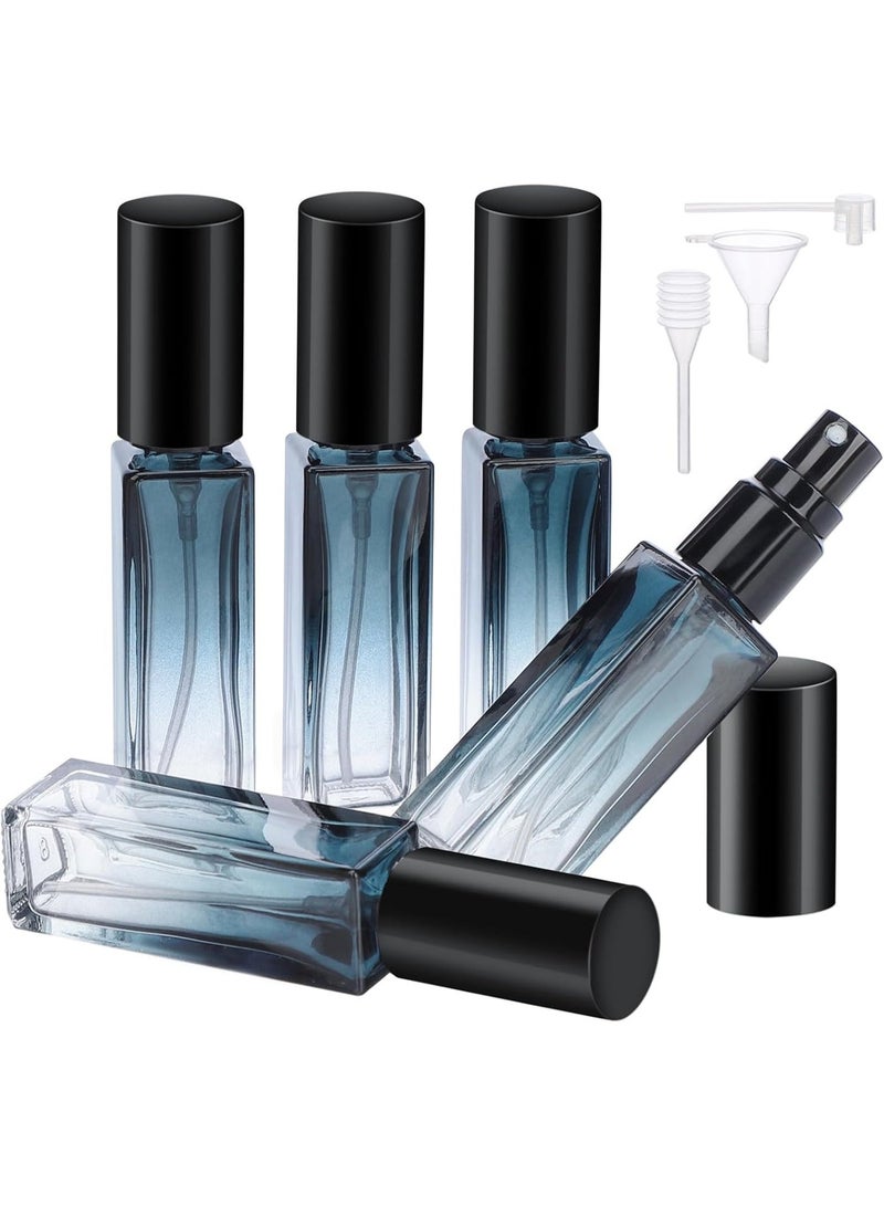 Travel Perfume Bottle Refillable, 5pcs 10ML Mini Glass Perfume Containers with Funnel and Pipette, Empty Portable Leak-proof Fragrance Bottles Spray Atomizer Pump Bottle Kit for Toiletries - Image 1