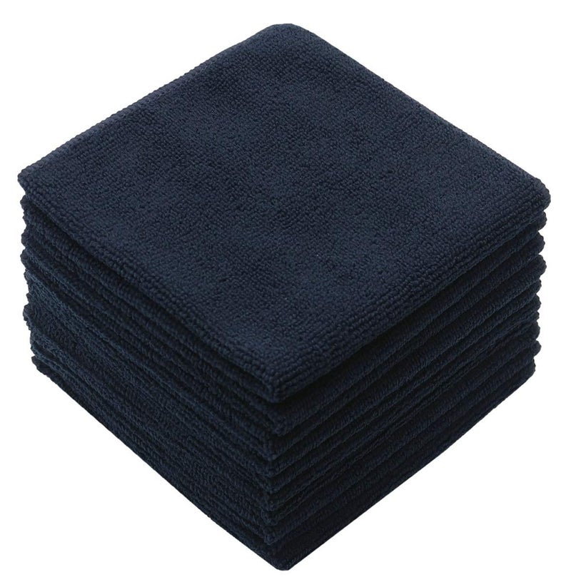VeraSong Microfiber Dish Cloths Fast Drying Kitchen Cleaning Cloth Dish Rags Dust Cloths Ultra Absorbent Lint Free Washcloths 12inch x 12inch 10 Pack Black