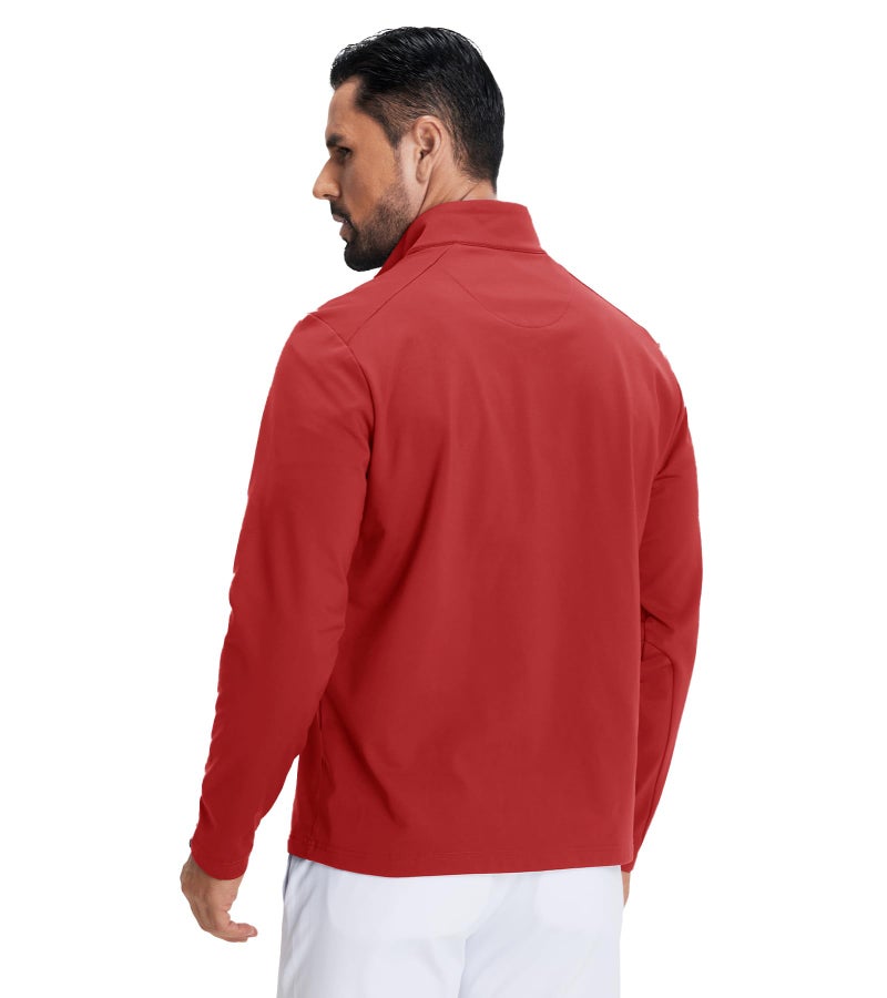 M MAELREG Quarter Zip Pullover Men Moisture Wicking Performance Dry Fit Sport Golf 1/4 Zip Pullover Mens Sweatshirt Red - Image 3