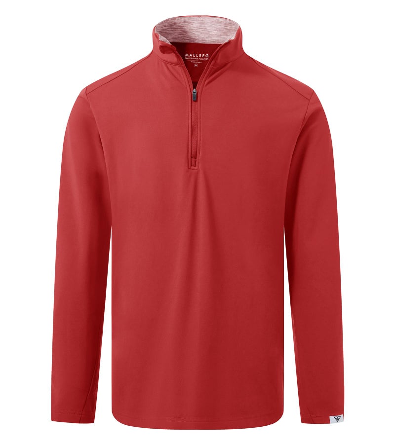 M MAELREG Quarter Zip Pullover Men Moisture Wicking Performance Dry Fit Sport Golf 1/4 Zip Pullover Mens Sweatshirt Red - Image 1