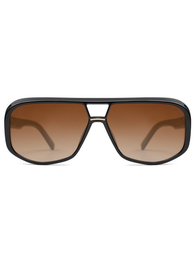 Sojos Retro Aviator Sunglasses For Men Women Oversized Polarized Trendy Womens Uv 400 Shades Sj2304 Black Brown  - Image 1
