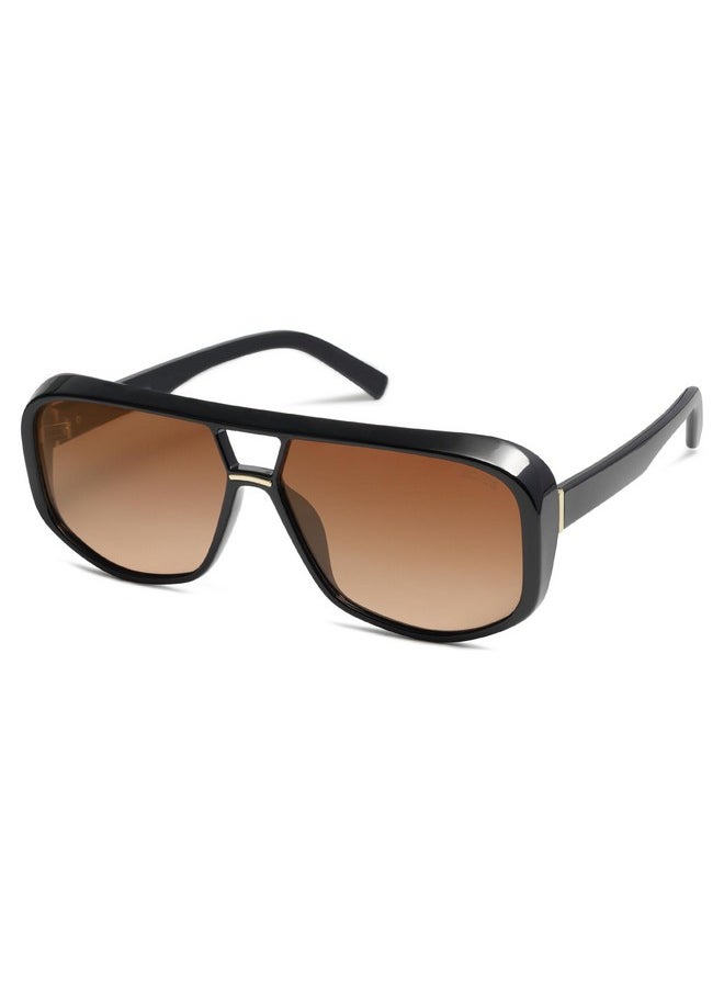 Sojos Retro Aviator Sunglasses For Men Women Oversized Polarized Trendy Womens Uv 400 Shades Sj2304 Black Brown  - Image 3