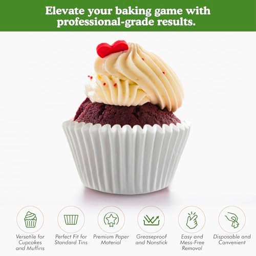 Regency Wraps Baking Cups for Cupcakes & Muffins, Jumbo (pack of 25), White - Image 2
