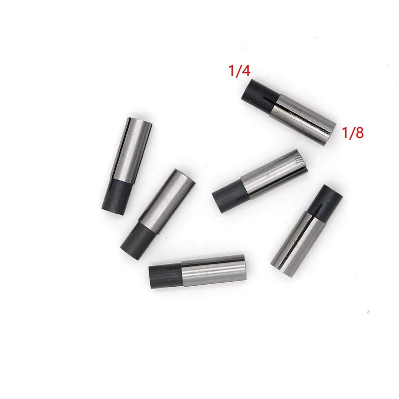 Chiloskit 6 Pics 1/4" to 1/8" Collet Chuck Driver Adapter 1/8" CNC Engraving Bit Router Converter for Engraving Lathe CNC Router Cutter Milling Bit - Image 3