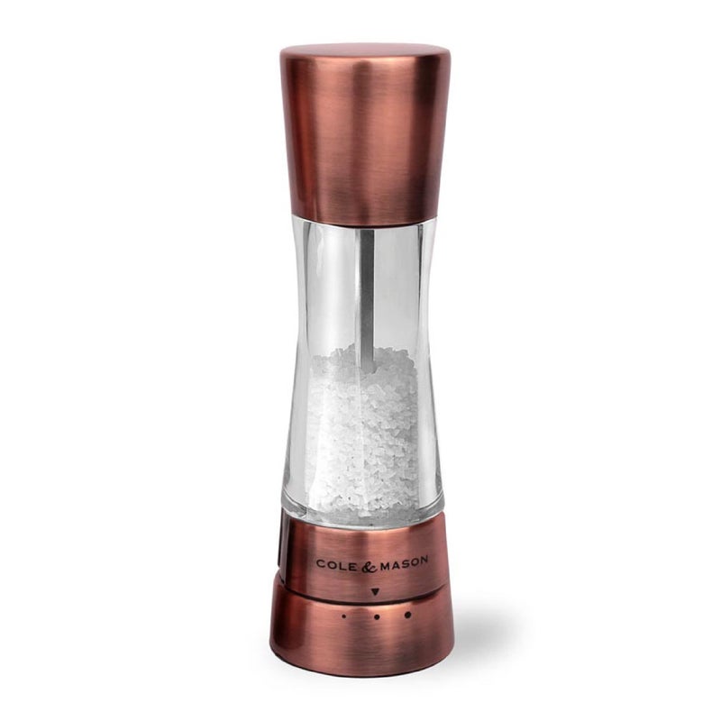 COLE MASON Derwent Salt Grinder Copper Mill Includes Gourmet Precision Mechanism and Premium Sea Salt