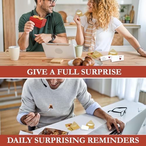 Stofinity 60 Love Notes For Him Her - Anniversary Card Long Distance Relationship Gifts For Boyfriend Girlfriend, Cute Couple Gifts For Valentines, Birthday, Mini Envelope Lunch Notes For Husband Wife - Image 3