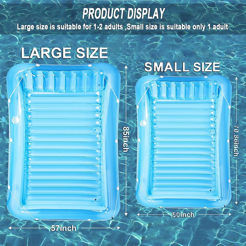 SLLAK Inflatable Pool Floats Boat for Adults, Blow Up Tanning Pool Raft Sun Tan Tub with Inflatable Pillow for Family Outdoor, Garden, Backyard Summer Water Party (14+ Year Old) (Small,Blue) - Image 2