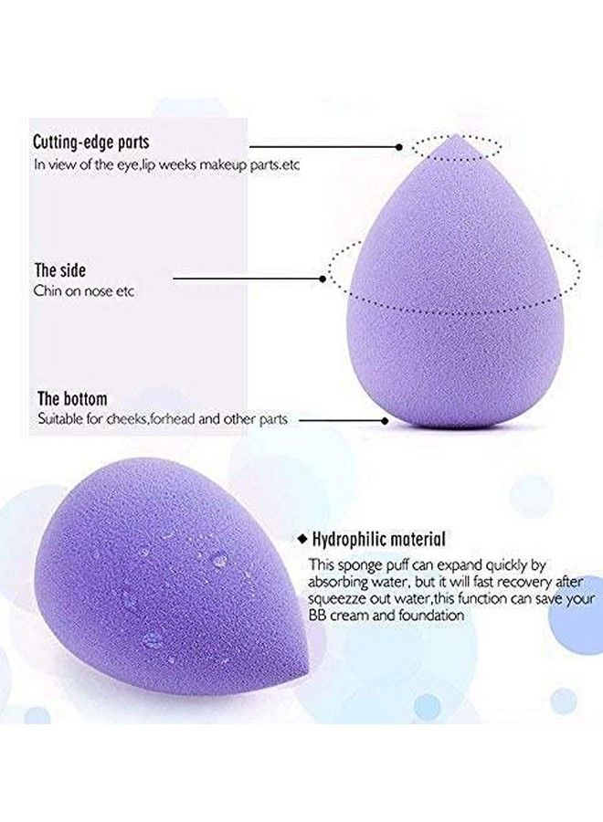 Triton Professional Latex Free Tear Drop Shaped Makeup Blender Beauty Makeup Sponge Blender Puff For Blending Makeupcreamconcealerfoundation_Purple - Image 3