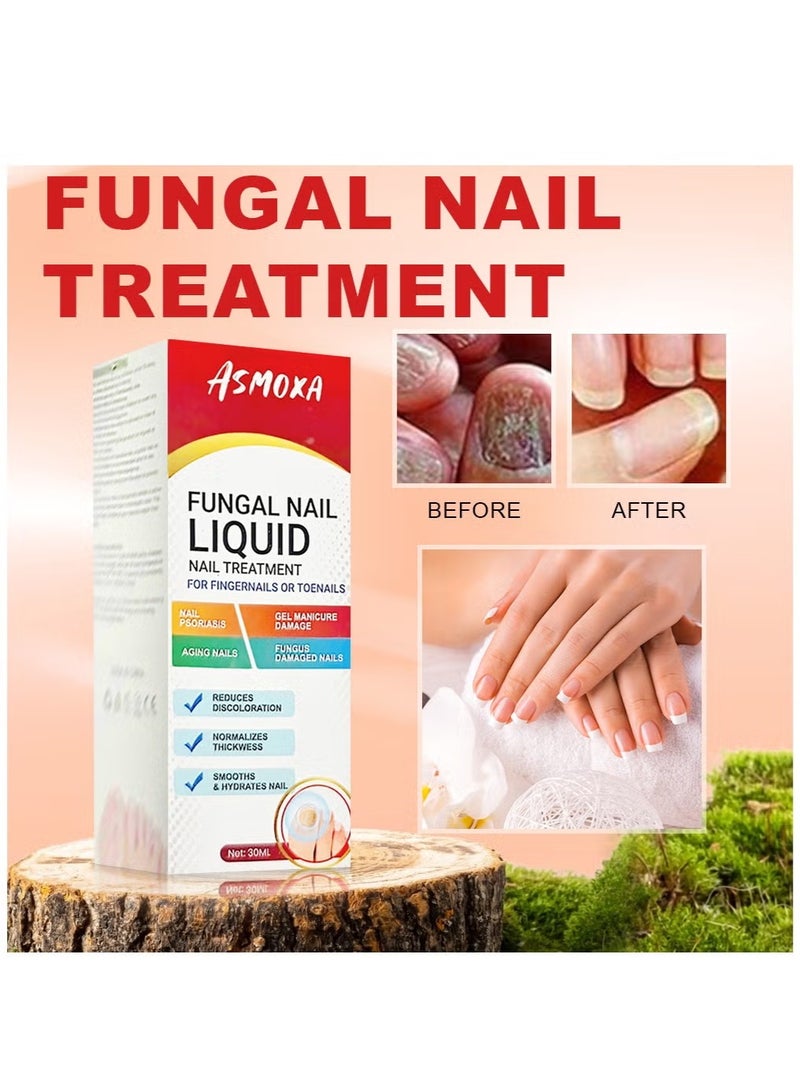 ASMOXA Fungal Nail Treatment Liquid 30ml Nail Fungus Treatment for Toenails & Fingernails Fungal Nail Renewal Anti Fungus Nail Repair Smooth & Hydrates Nail Reduce Discoloration - Image 3