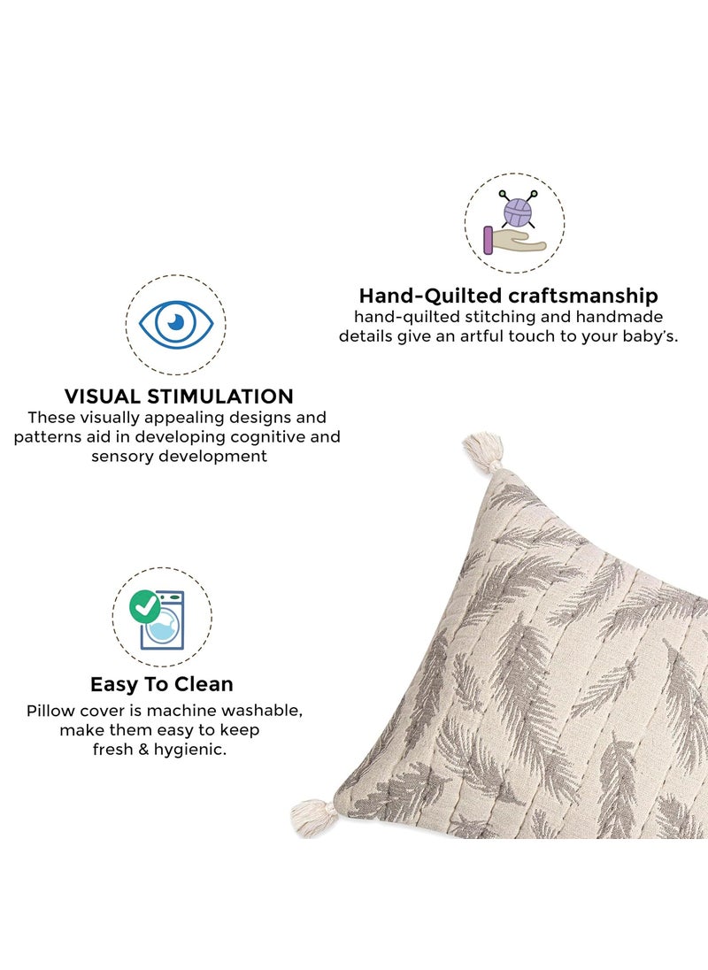 Crane BABY Crane Baby Room Decorative jacquard Pillow (Size: 40 x 30 cm, 0+ Months, Feather)  - Image 2