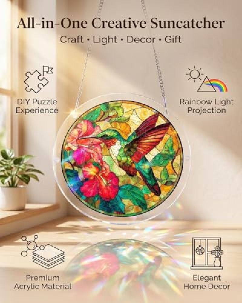Acrylic Jigsaw Puzzle 20.8*20.8*1Cm High Transparency Acrylic Suncatcher - Durable Scratch-Resistant Material Diy Suncatcher For Home Garden Decor Gift And Puzzle Enthusiasts - Image 2
