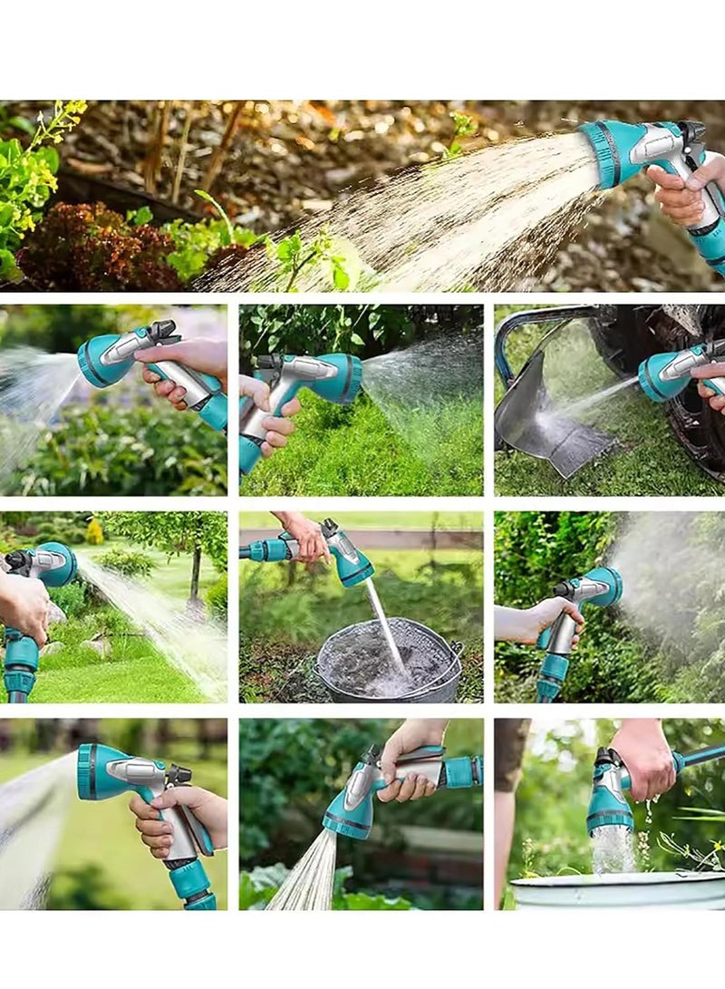 ONLYMAY Portable Garden Hose Reel Set, Multifunction Wall Hanging, 30M Garden Hose Reel Kit Water Hose Holder Water Gun of Spray Heads, and 2M Hoses for Household Garden Watering Car Wash, Blue - Image 5