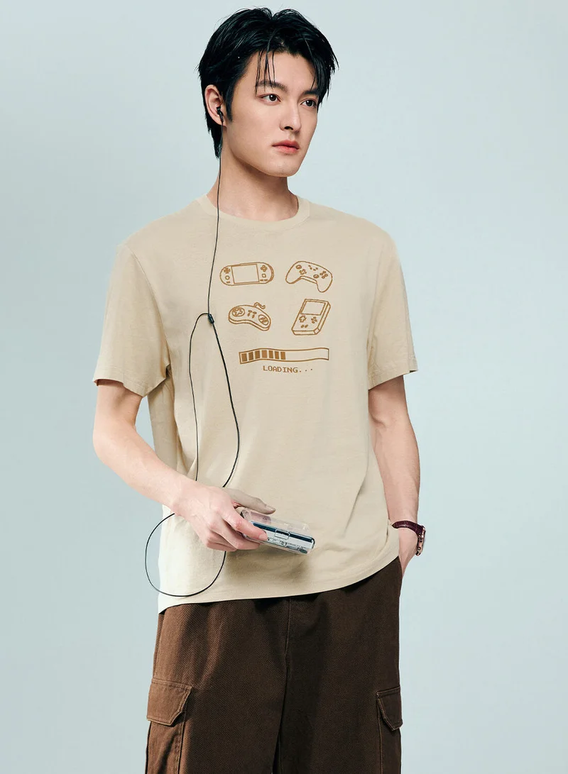 Giordano  Men's Cotton Game Theme Print Tee | Online Exclusive for Men | Best Price UAE