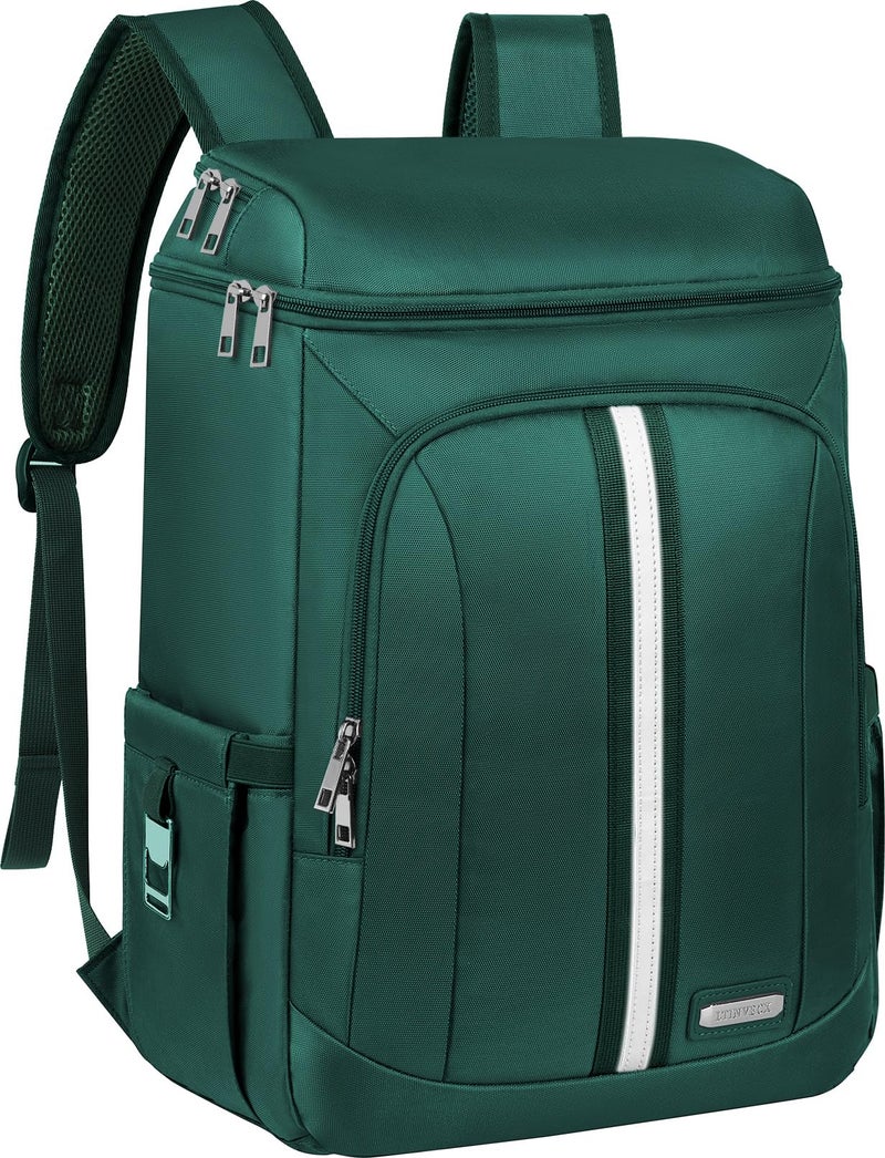 LTINVECK Cooler Backpack for Women MenInsulated Backpack Cooler Leakproof Double Deck Work Lunchboxes Cooler BagHot and Cold Thermal Backpack with Reflective StripesGreen - Image 2