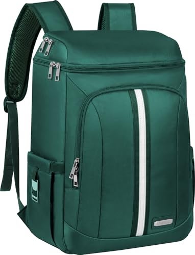 LTINVECK Cooler Backpack for Women MenInsulated Backpack Cooler Leakproof Double Deck Work Lunchboxes Cooler BagHot and Cold Thermal Backpack with Reflective StripesGreen - Image 1
