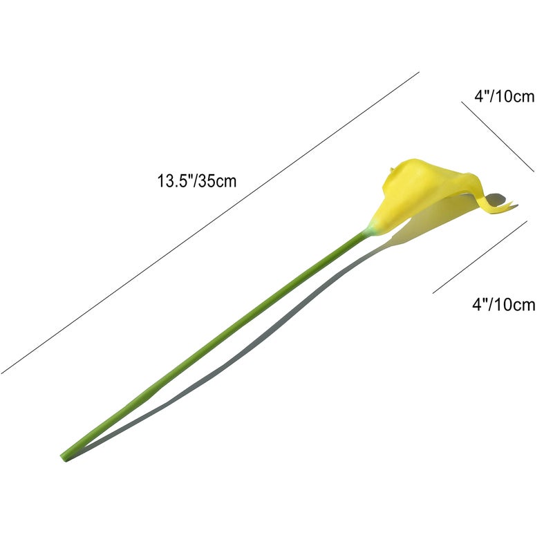 Mandy's 20pcs Pure Yellow Fake Flowers Artificial Calla Lily Silk Flowers 13.4"" for Mother's Day Easter Home Kitchen & Wedding - Image 2