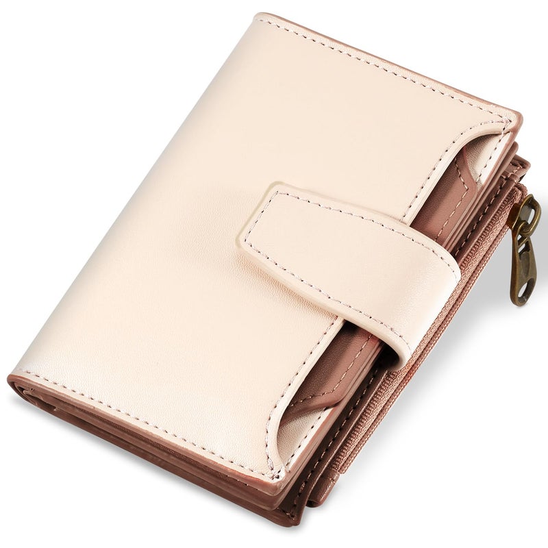 Airkit Small Wallet Women RFID Blocking Soft Leather Bifold Compact Card Holder Wallet for Women with Zipper Coin Pocket 4 ID Window - Image 1