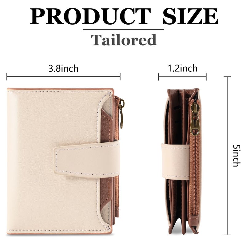 Airkit Small Wallet Women RFID Blocking Soft Leather Bifold Compact Card Holder Wallet for Women with Zipper Coin Pocket 4 ID Window - Image 3