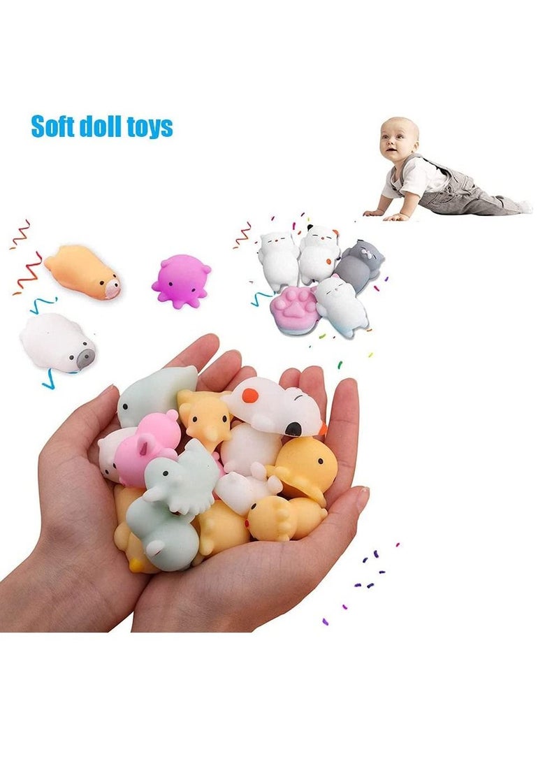 LEDIN - Mochi Squishy Toys Mini Squishy Kawaii Animal Squishies Squeeze Toy Cat Squishy Stress Relief Toys for Adults Goodie Bag Filler Party Birthday Favors for Kids Random - Image 1