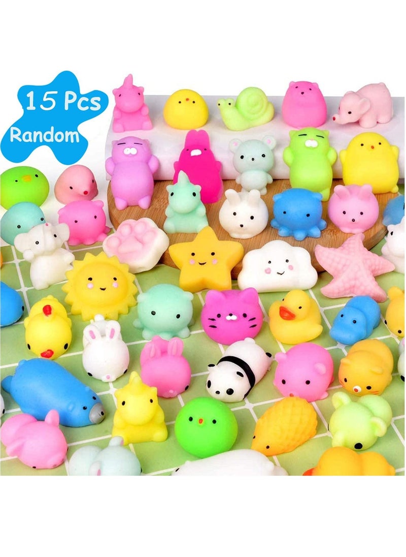LEDIN - Mochi Squishy Toys Mini Squishy Kawaii Animal Squishies Squeeze Toy Cat Squishy Stress Relief Toys for Adults Goodie Bag Filler Party Birthday Favors for Kids Random - Image 1