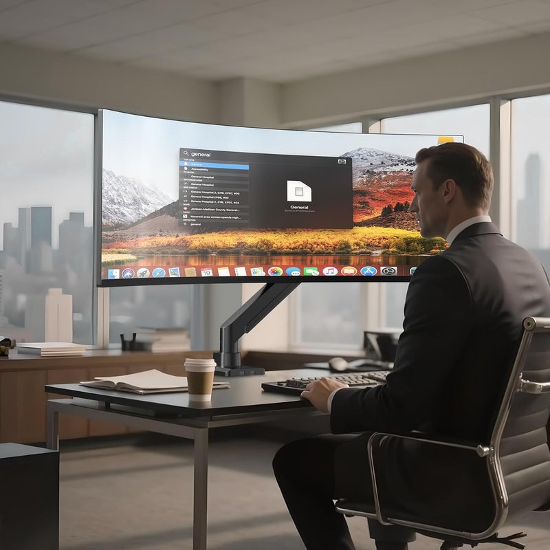 PUTORSEN 17-49 Inch Monitor Mount, Max 20 kg, Premium Aluminium Screen Mount for Flat/Curved Monitor with VESA 75 x 75/100 x 100 mm, Gas Spring Monitor Desk Mount - Image 2