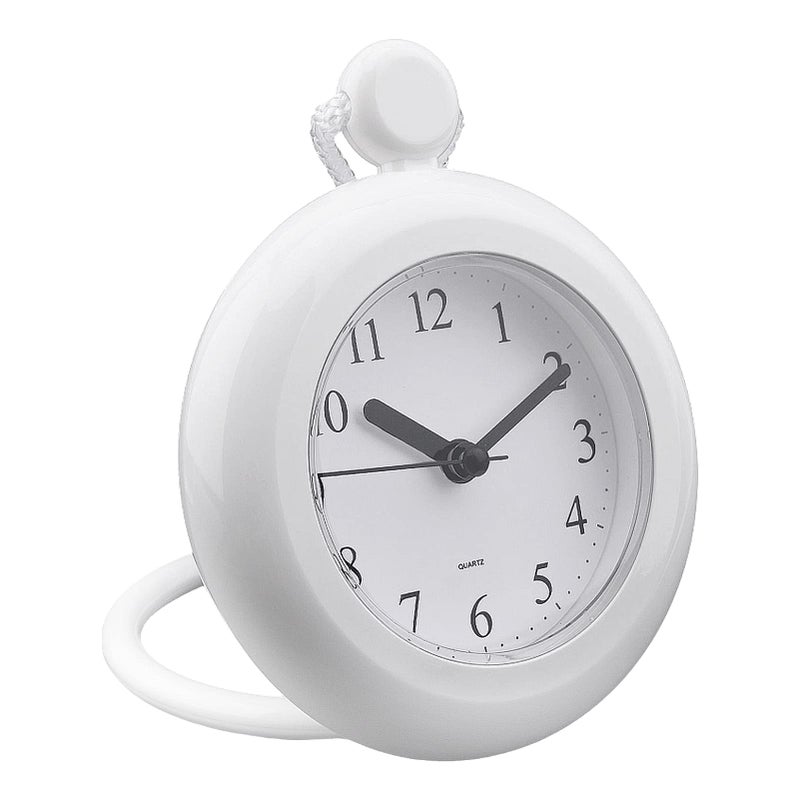 LVOERTUIG Waterproof Bathroom Shower Clock, Silent Dual-Purpose Analog Quartz Clock, White, 4.72 x 5.75 Inches - Image 3