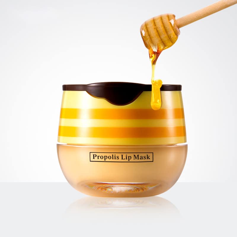 PAQIMAN 2 Pcs Bee Lip Balm Honey Pot,Honey & Strawberry Lip Mask Propolis Moisturizing Lip Balm.(Honey & Strawberry) - Image 3