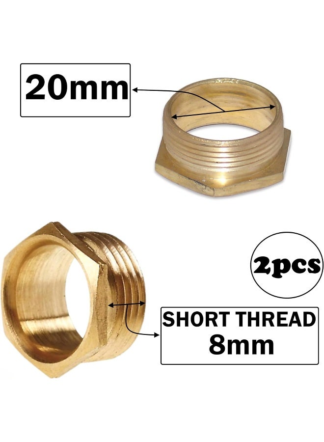 Royal Apex Royal Apex 2pcs Set Brass Multi Purpose Hose Fittings with BSP Thread For Plumbing, Gas, Hot Water Pipe Connector, Pneumatic etc (BRASS MALE BUSH ADAPTOR, 20MM SHORT THREAD)  - Image 2