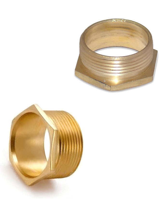 Royal Apex Royal Apex 2pcs Set Brass Multi Purpose Hose Fittings with BSP Thread For Plumbing, Gas, Hot Water Pipe Connector, Pneumatic etc (BRASS MALE BUSH ADAPTOR, 20MM SHORT THREAD)  - Image 1