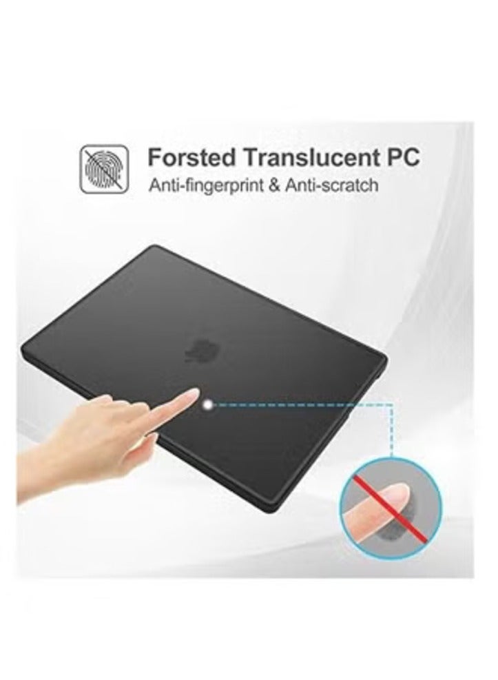 موسيسو حافظة ماك بوك برو 16 بوصة إصدار 2023/2021 A2780 / A2485، حافظة صلبة شفافة غير لامعة ومضادة للصدمات لجهاز ماك بوك برو مع شريحة M2 M1 Pro/Max وTouch ID - أسود - Image 3