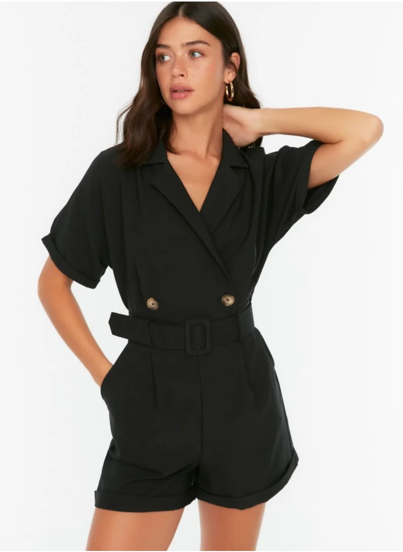 trendyol Roll Sleeve Wrap Playsuit