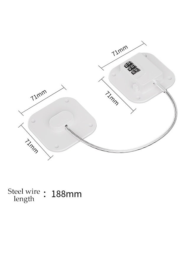 DUNISO 2 Pack Refrigerator Lock, Child Safety Cabinet Locks, Child Proof Fridge Lock， No Drill,Easy to Install，for Refrigerator, Cabinets, Closets, Drawers, Window (White） - Image 2