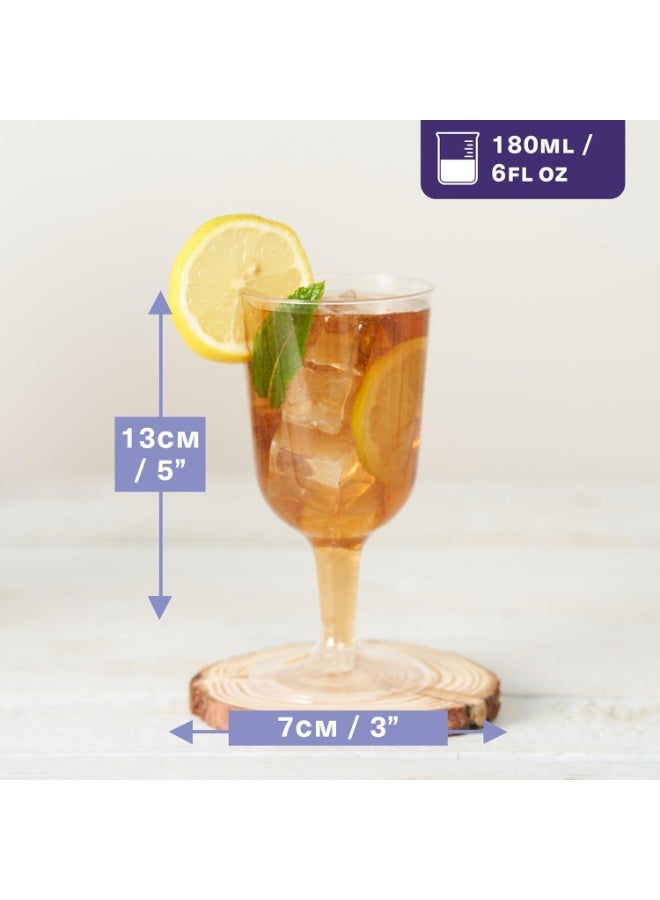 بواو كؤوس نبيذ بلاستيكية من BOAO - 50 كوب نبيذ خارجي غير قابل للكسر وخفيف الوزن للحفلات وحفلات الزفاف والاستخدام اليومي - خالٍ من مادة BPA وقابل لإعادة الاستخدام من أجل متعة صديقة للبيئة (شفاف) - Image 3