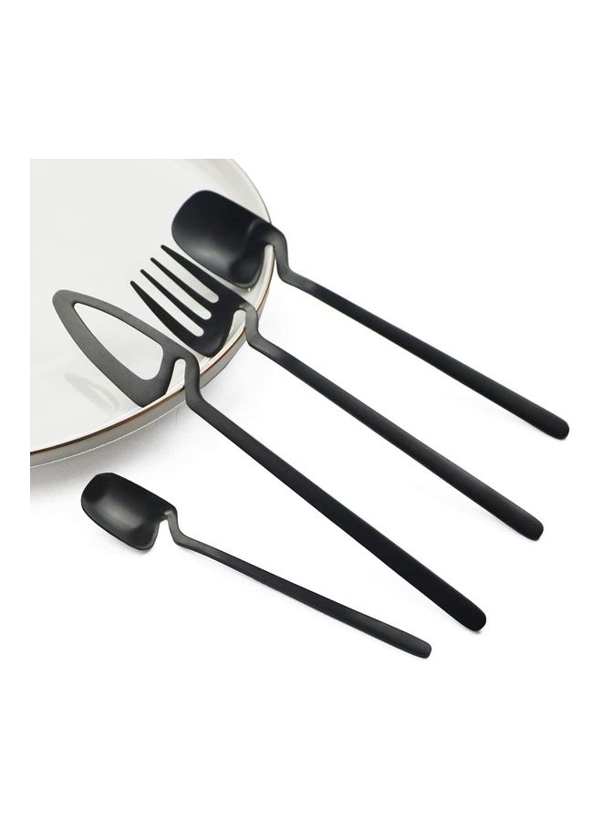 24 Piece Multicolor Flatware Set Satin Finish Includes 6 Knives 6 Forks 6 Spoons Dishwasher Safe One Size - Image 3