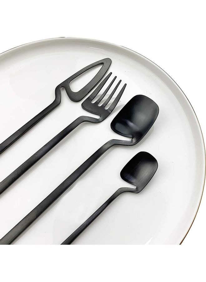 24 Piece Multicolor Flatware Set Satin Finish Includes 6 Knives 6 Forks 6 Spoons Dishwasher Safe One Size - Image 4