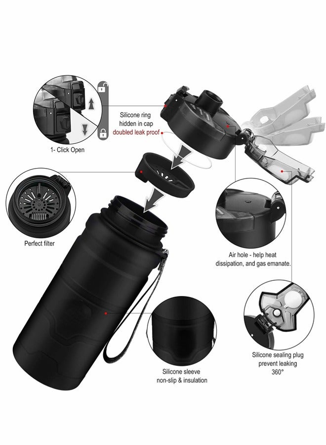 UPSTYLE Sports Water Bottle 1L with Leak Proof Flip Top Lid BPA Free Tritan Reusable Plastic for Gym and Outdoor - Image 4